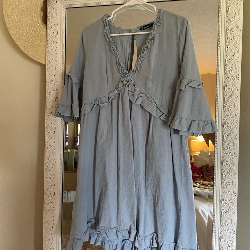 Pastel Blue Ruffle Dress